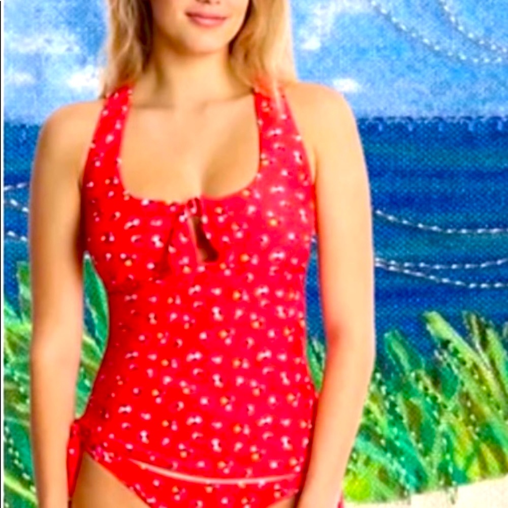 NWT Wallflower Red Floral Tankini Tabitha